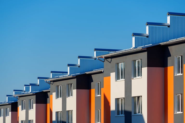 Modern apartment building facade